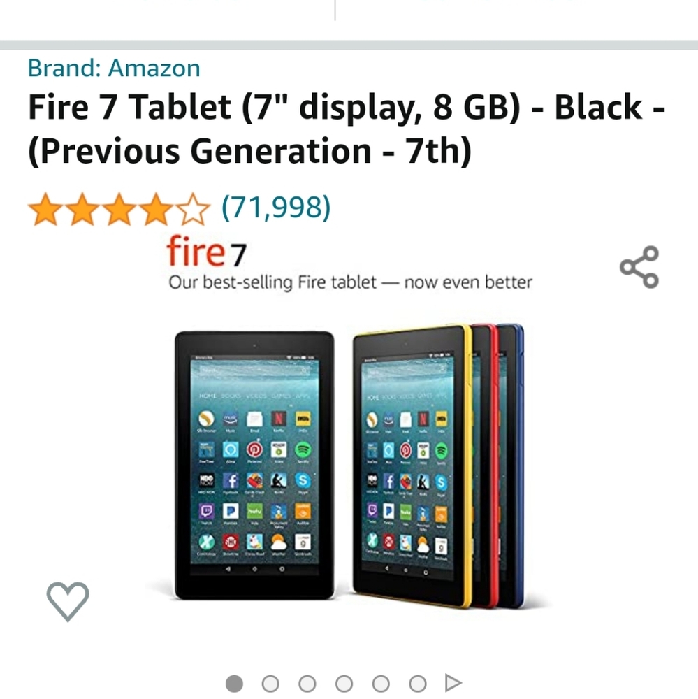 Amazon fire 7 tablet 8 gb black